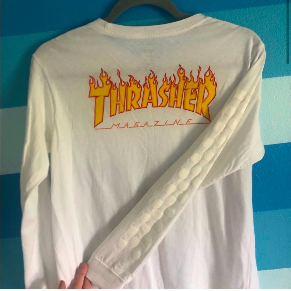 Vans x Thrasher White Long Sleeve Shirt
